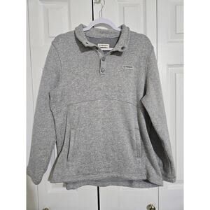 Magellan outdoors large classic fit women's gray partial button up sweater